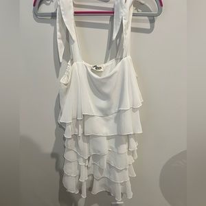 Show me your mumu white ruffle dress